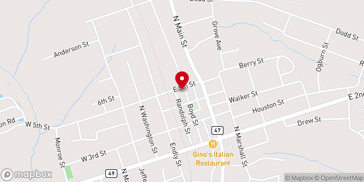 Map showing location of Holy Name Church