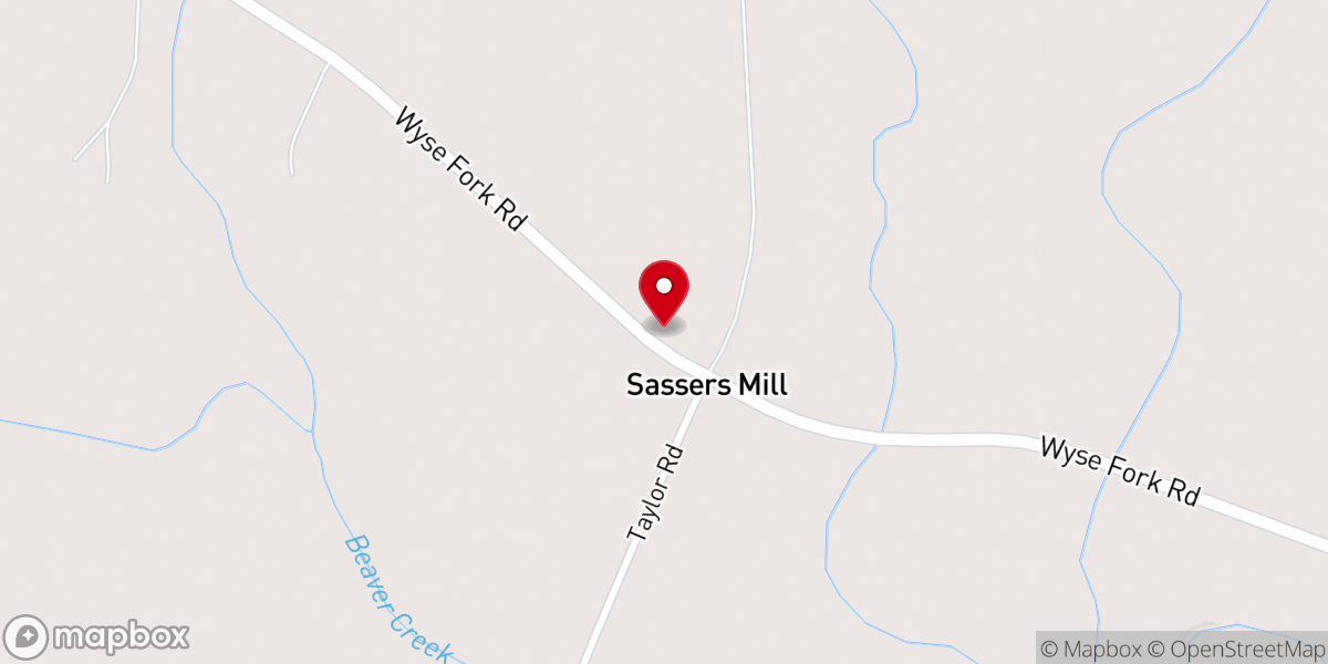 Map showing location of Foys Church