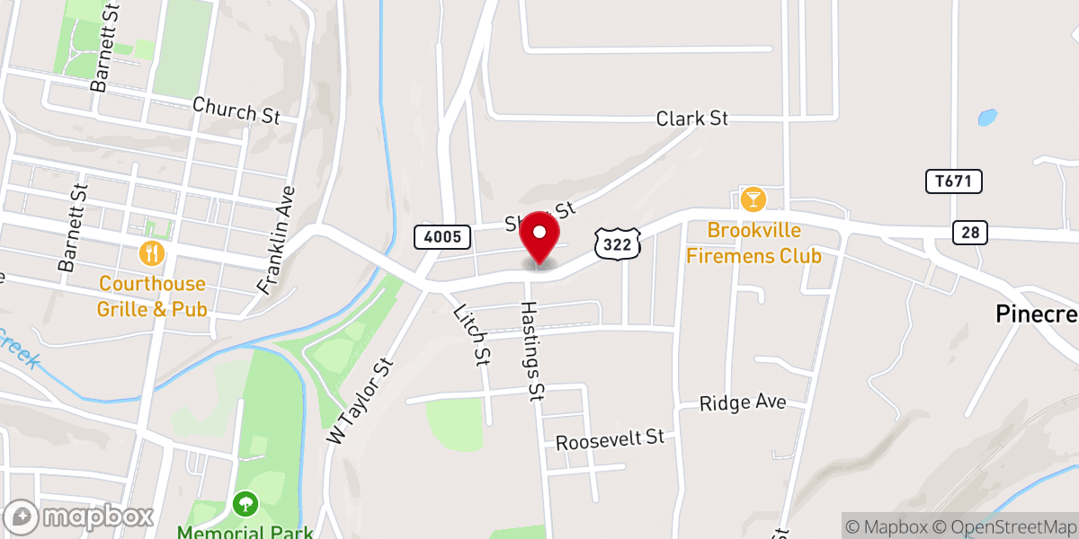 Map showing location of Calvary Church