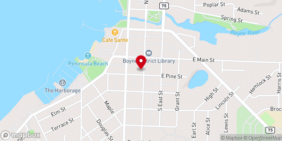 Map showing location of United Methodist Church Boyne