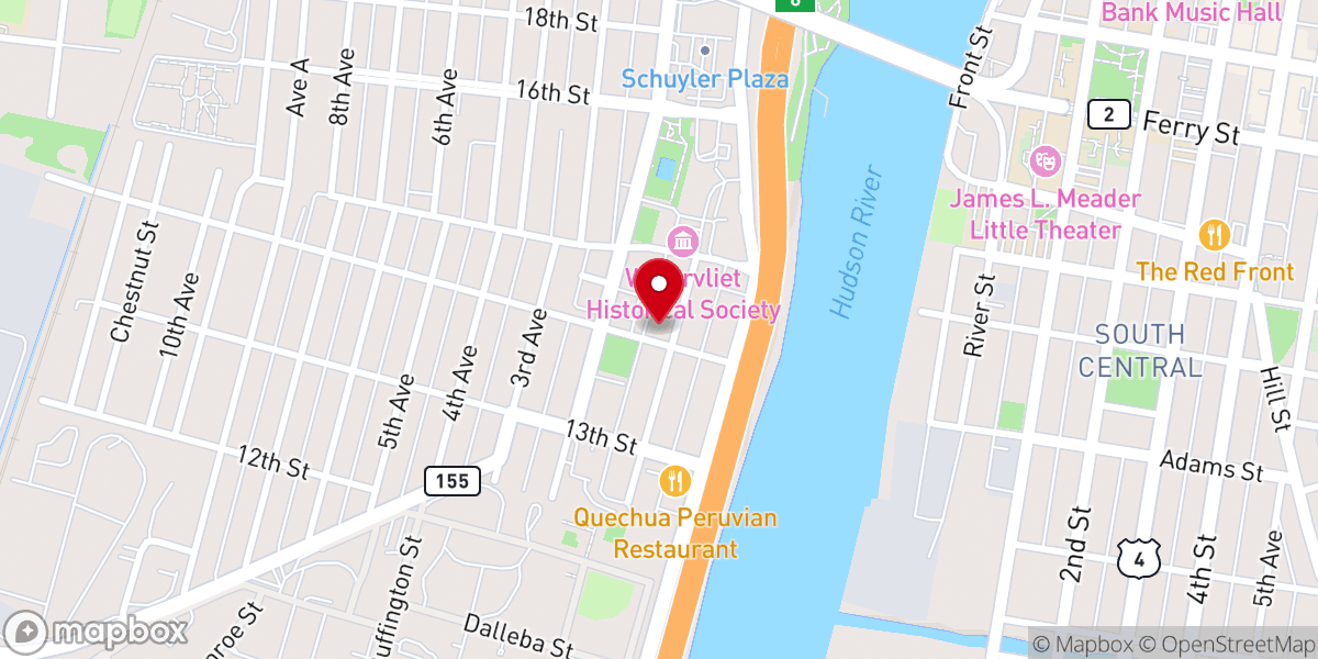 Map showing location of Watervliet United Methodist Church