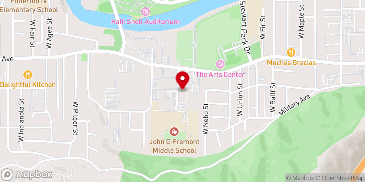 Map showing location of Roseburg First United Methodist Church