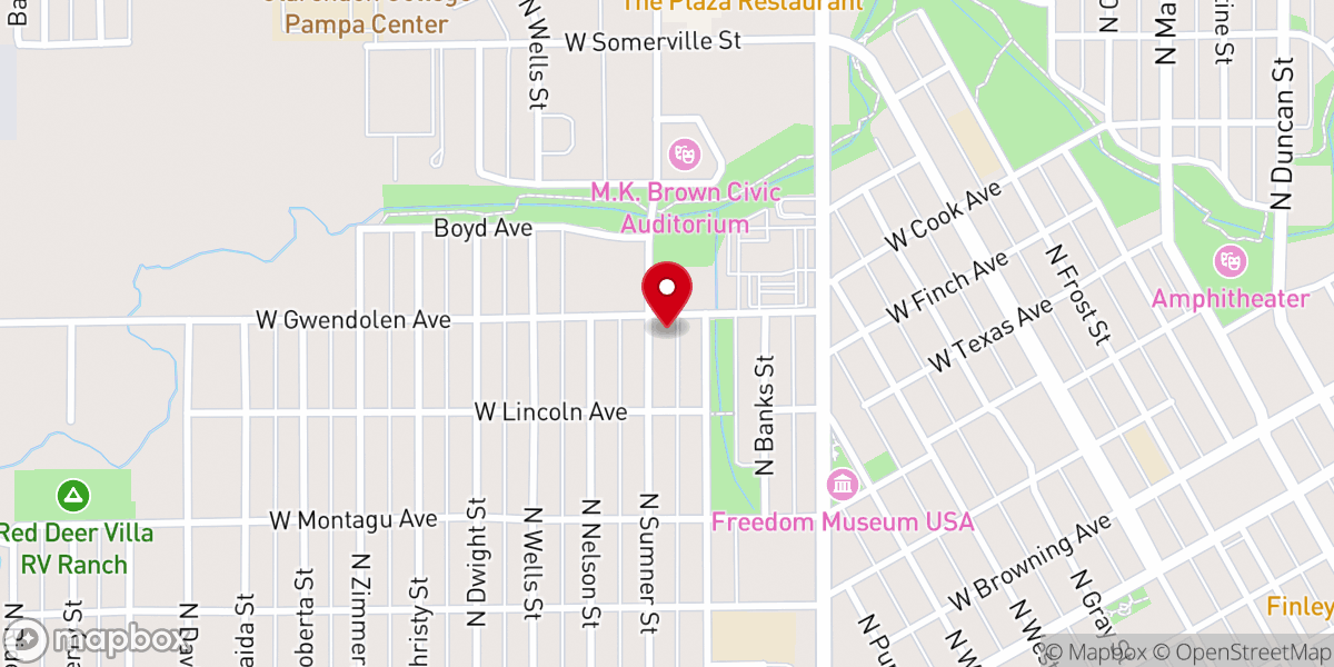 Map showing location of Pampa Church of God