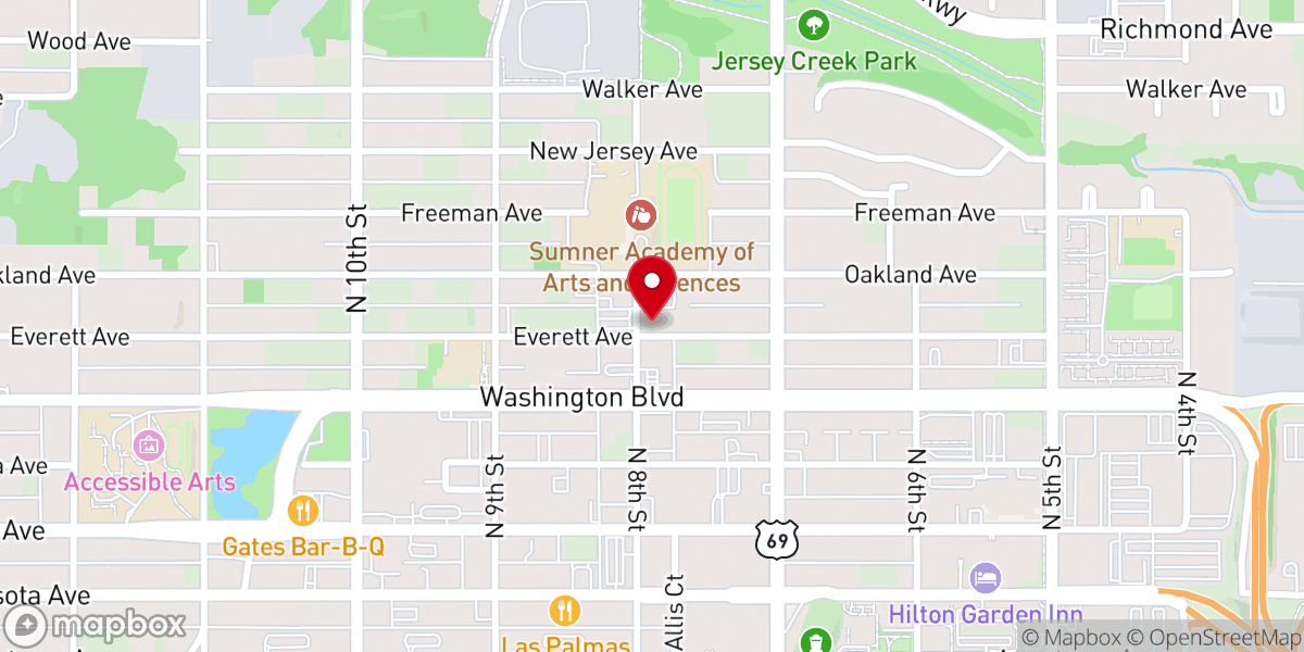 Map showing location of Mount Calvary Missionary Baptist Church