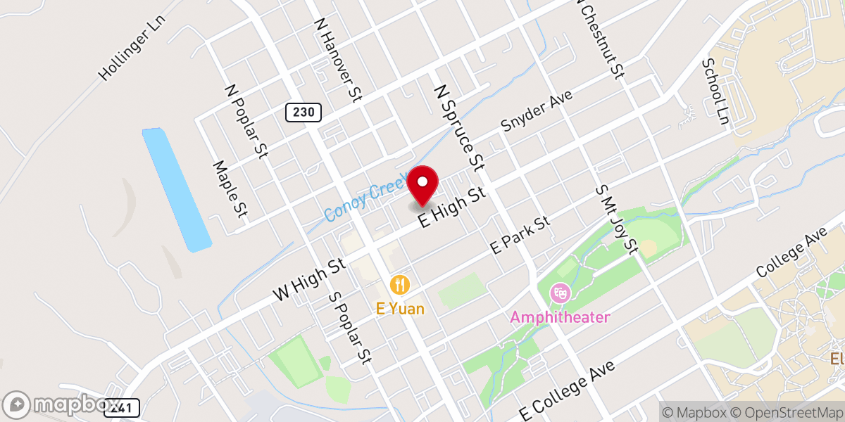 Map showing location of Christ Evangelical Lutheran Church