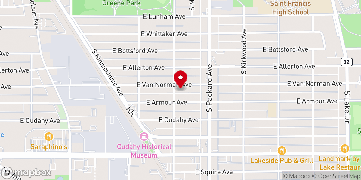 Map showing location of St. Mark's Evangelical Lutheran Church