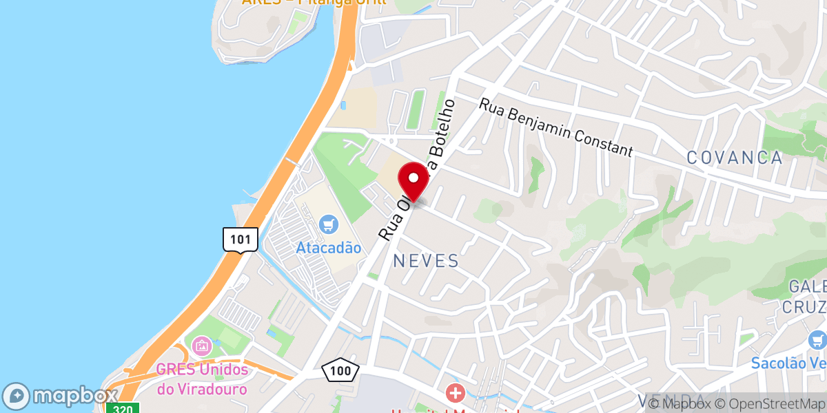 Map showing location of Igreja Batista de Neves