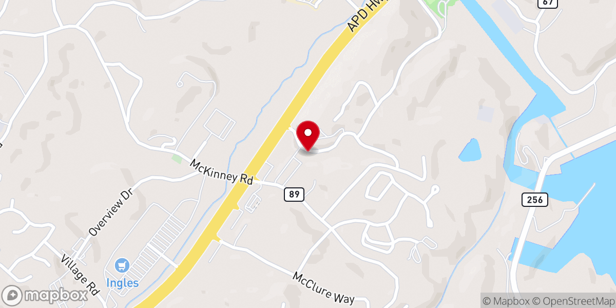 Map showing location of Morganton Mountain Town Baptist