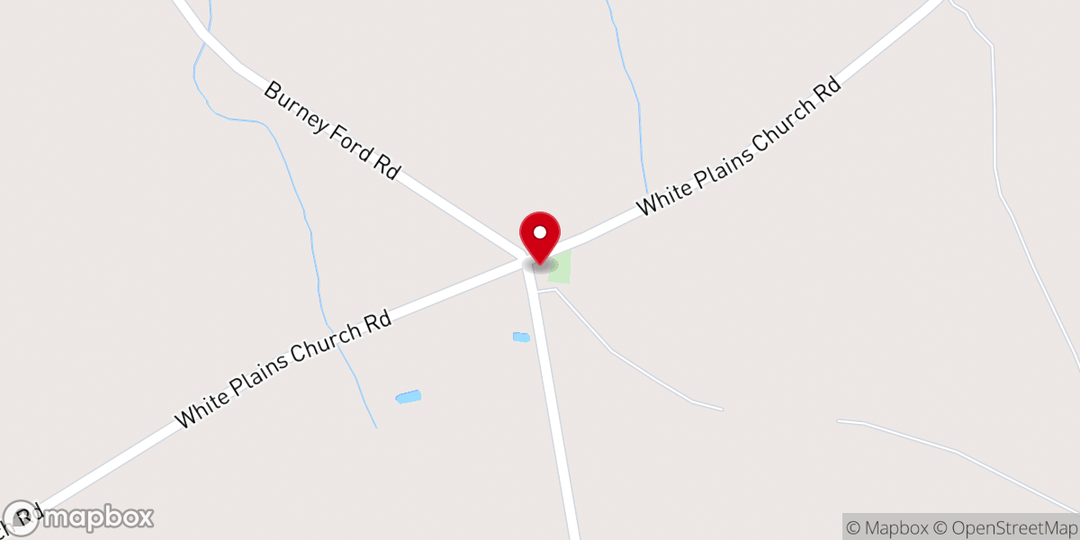 Map showing location of White Plains Church