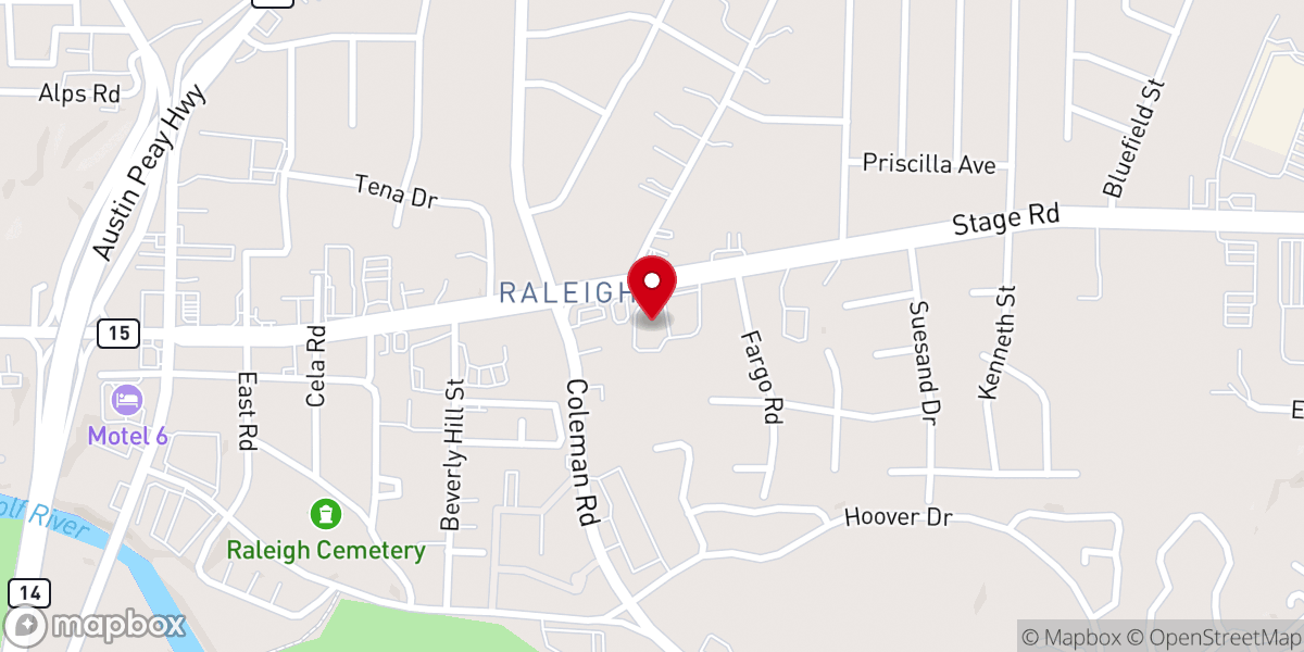Map showing location of Stage Road Church of Christ