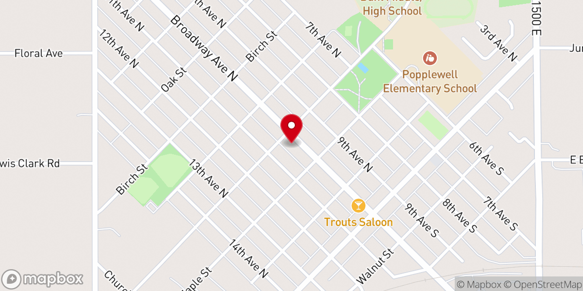 Map showing location of First Christian Church