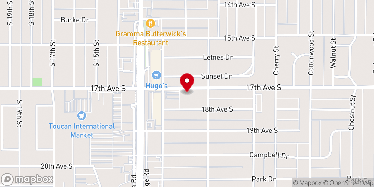 Map showing location of Holy Family Catholic Church