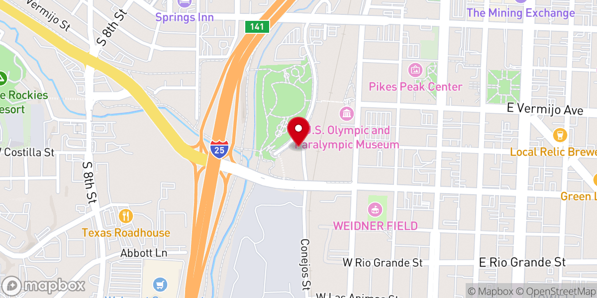 Map showing location of The People's Church of Colorado Springs