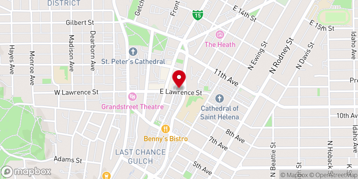 Map showing location of Holter Museum of Art