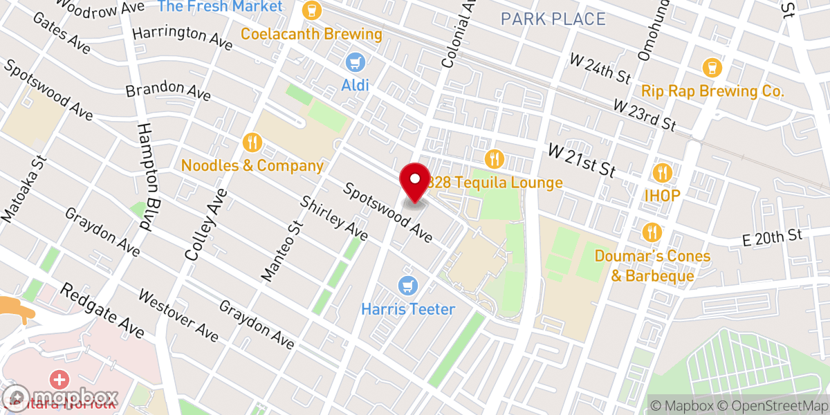 Map showing location of Trinity Presbyterian Church
