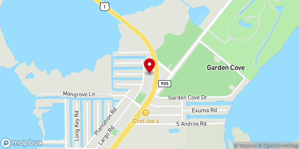 Map showing location of Key Largo Baptist Church