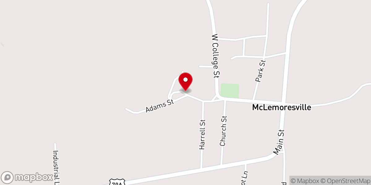 Map showing location of Reedy Creek Baptist Church
