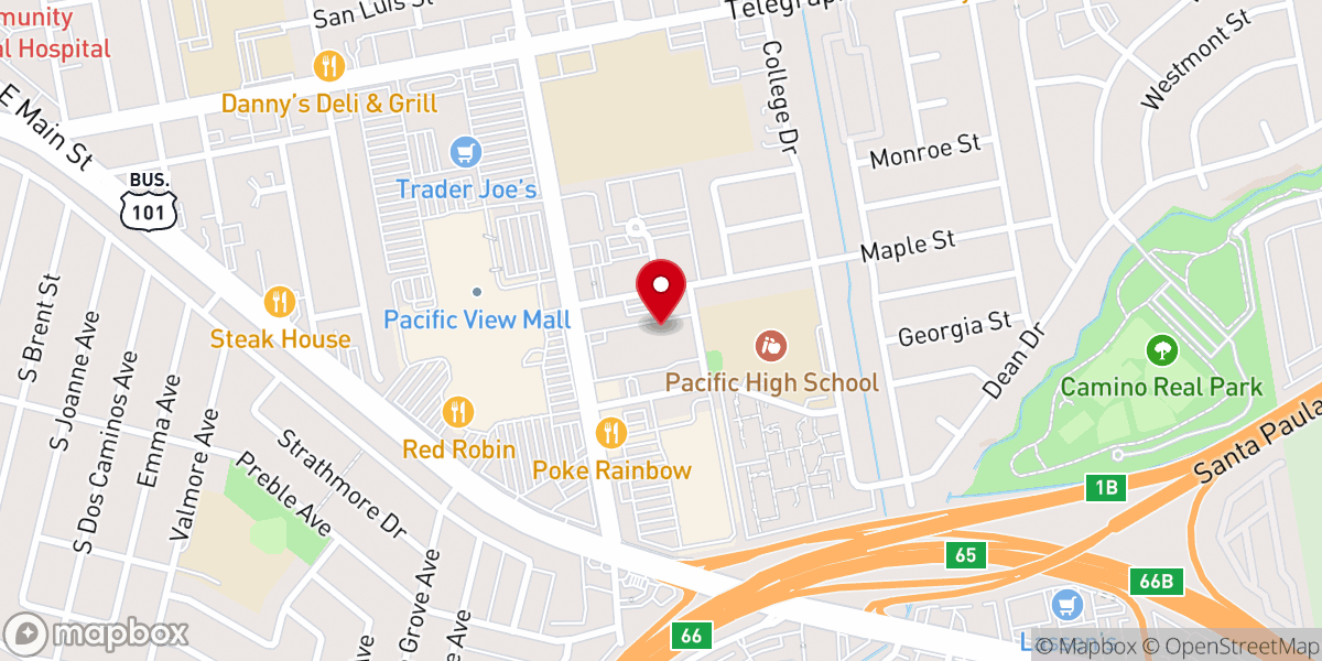 Map showing location of Korean Methodist Church-Ventura