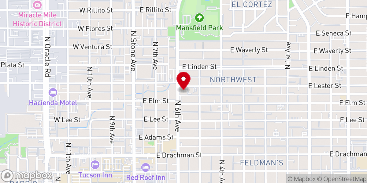 Map showing location of Mt. Calvary Baptist Church