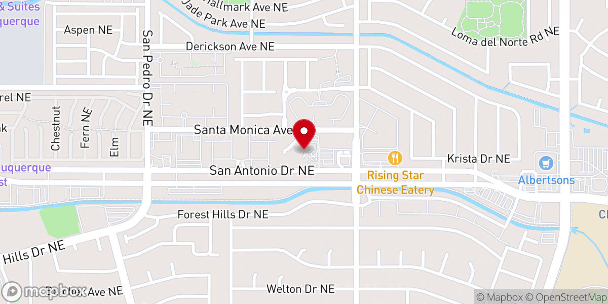 Map showing location of Grace Church ABQ