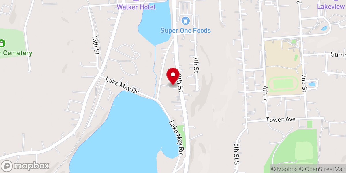 Map showing location of Assembly of God Church