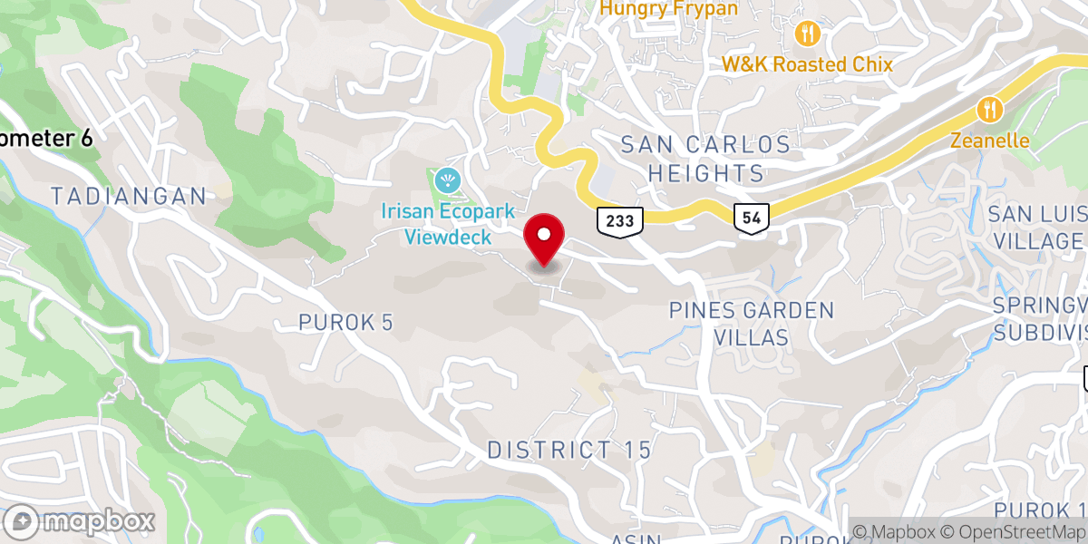 Map showing location of Harvester Bible Baptist Church Baguio
