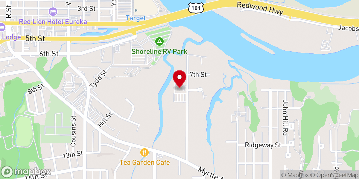 Map showing location of Faith Center Foursquare Church