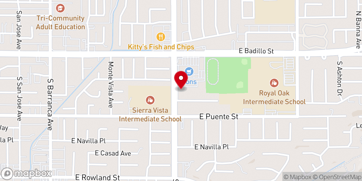 Map showing location of Casa de Refugio Christian Church