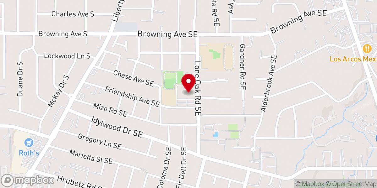 Map showing location of Queen of Peace Catholic Church