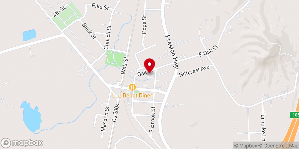 Map showing location of St Benedict Catholic Church