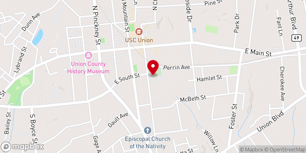Map showing location of Grace United Methodist Church