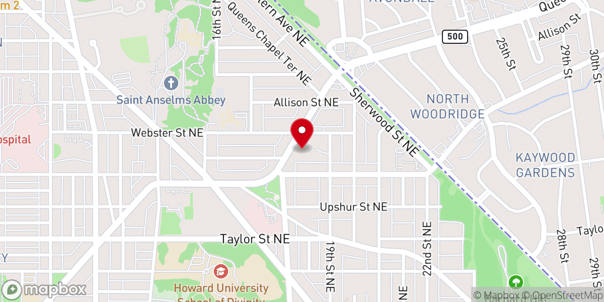 Map showing location of Evangelical Lutheran Church of Our Redeemer