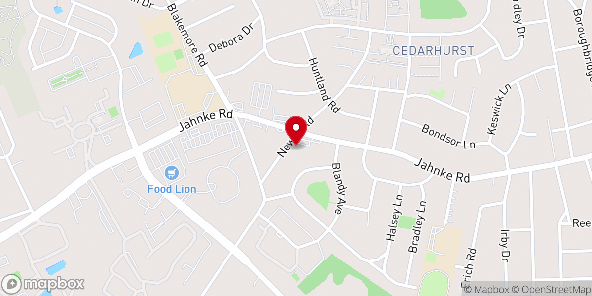 Map showing location of Jahnke Road Baptist Church