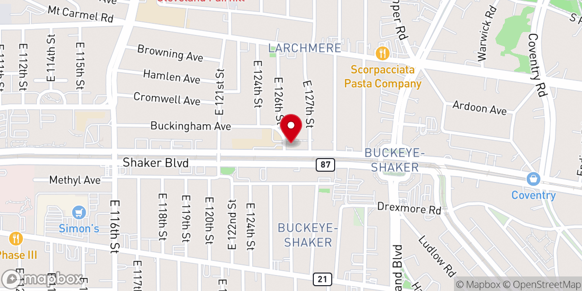 Map showing location of Our Lady of Peace