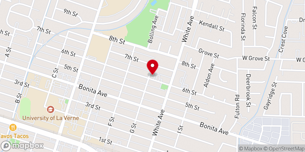 Map showing location of First Baptist Church-La Verne