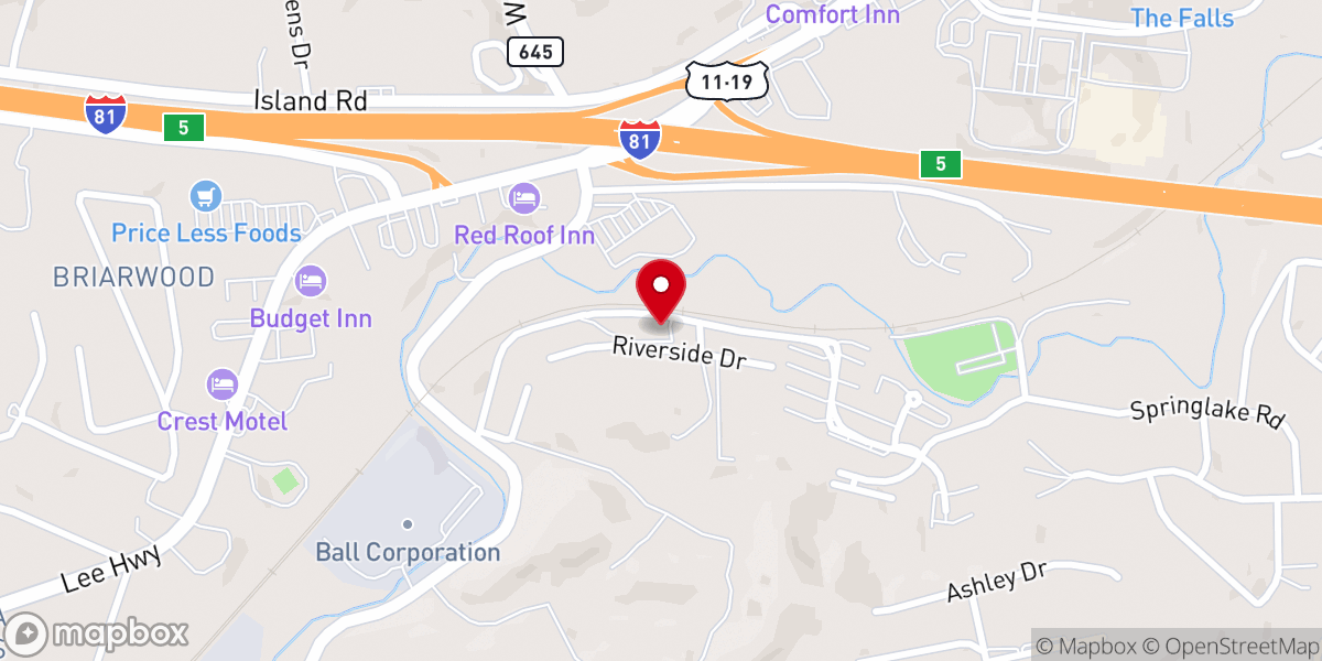 Map showing location of Beaverview Church