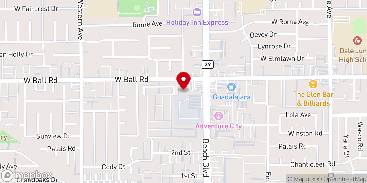 Map showing location of Keraneyo Medhanealem Ethiopian Tewahedo Orthodox Church in Orange County