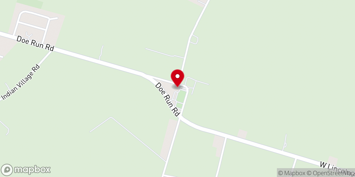 Map showing location of Erb Mennonite Church
