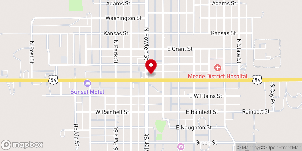 Map showing location of Meade Food Bank