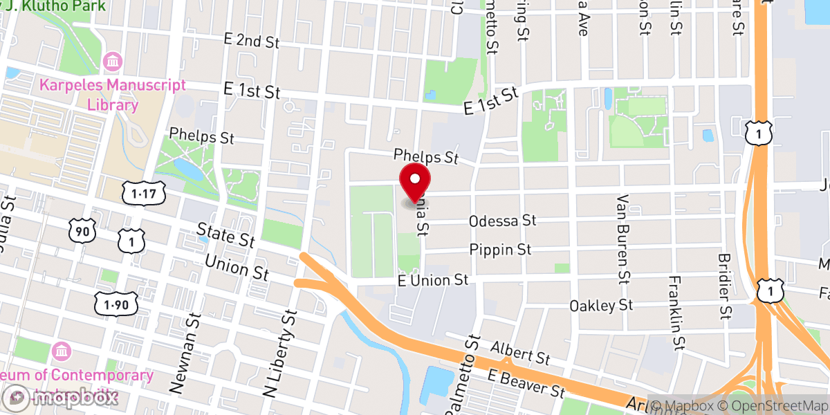 Map showing location of Jesus Christ Community Baptist Church