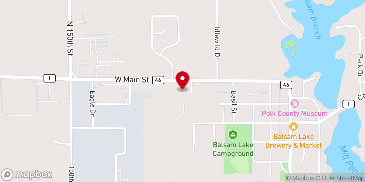 Map showing location of Our Lady of the Lakes Church