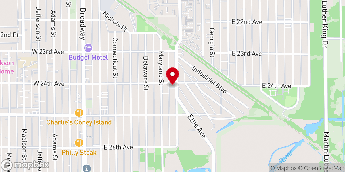 Map showing location of Calvary Institutional Baptist Church