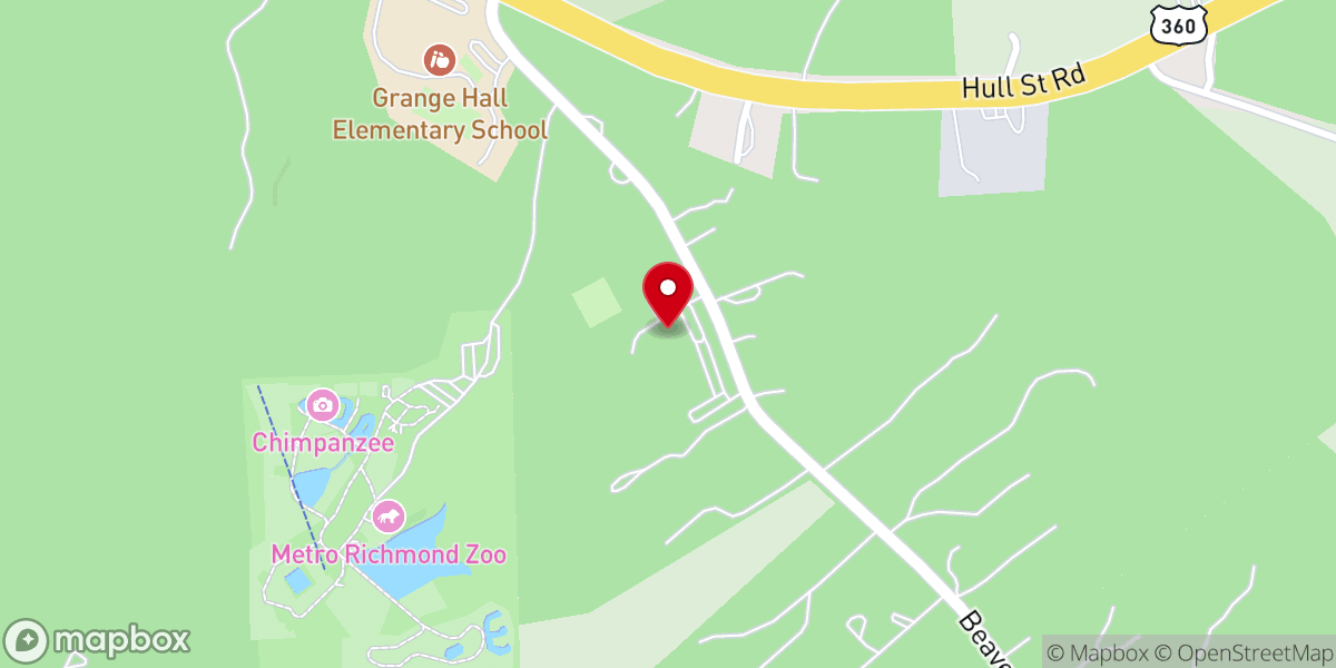 Map showing location of Parkway Baptist Church