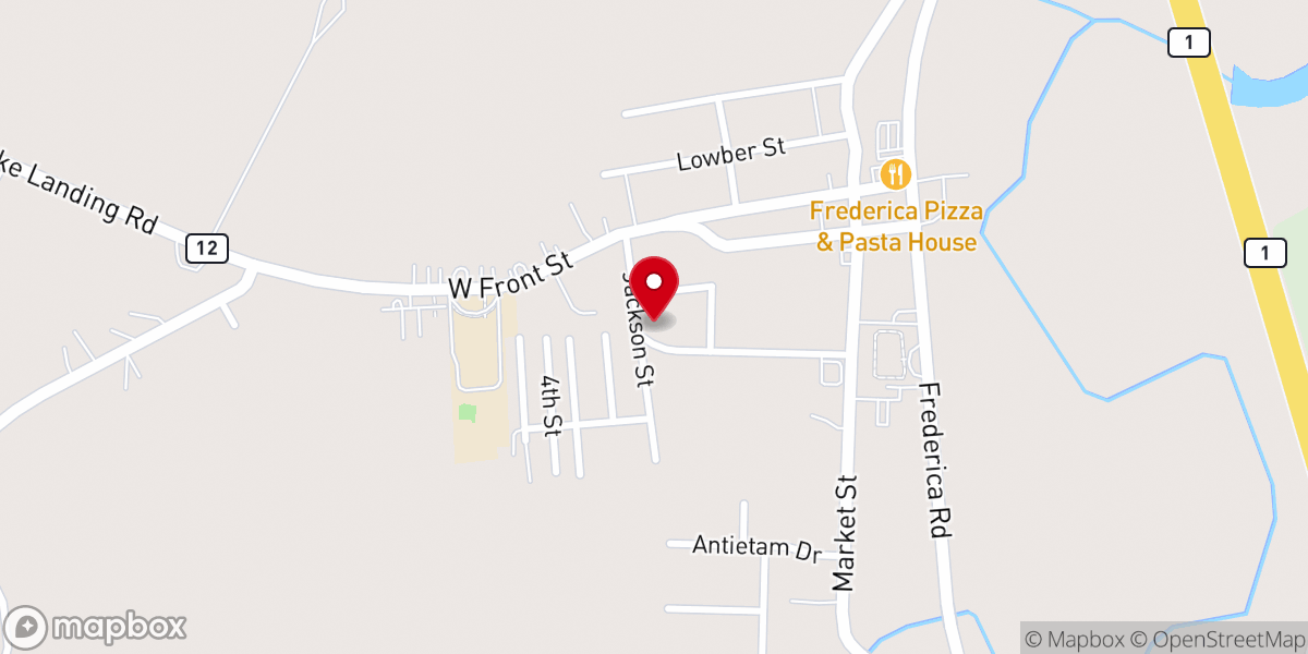 Map showing location of Hubert AME Church