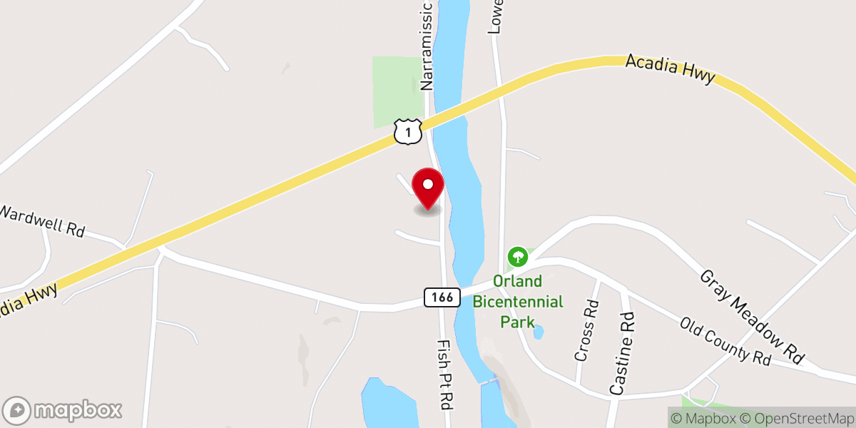 Map showing location of Orland United Methodist Church