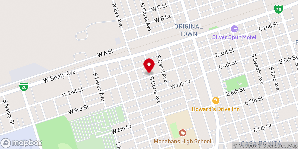 Map showing location of Bethel Baptist Church