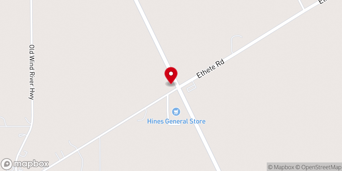 Map showing location of Wind River Lutheran Mission