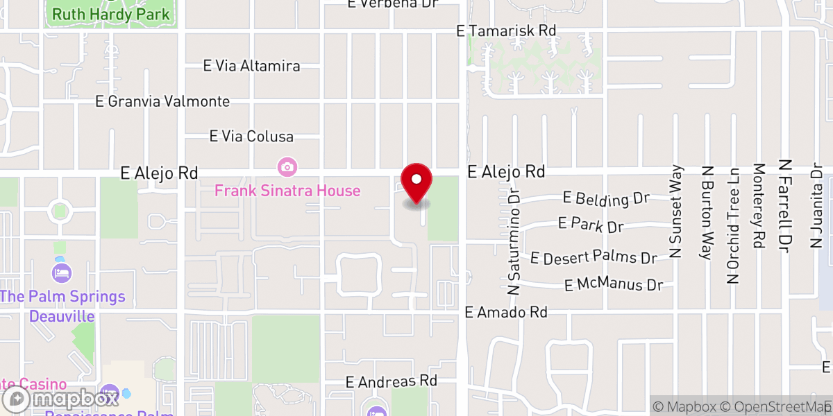 Map showing location of United Methodist Church of Palm Springs
