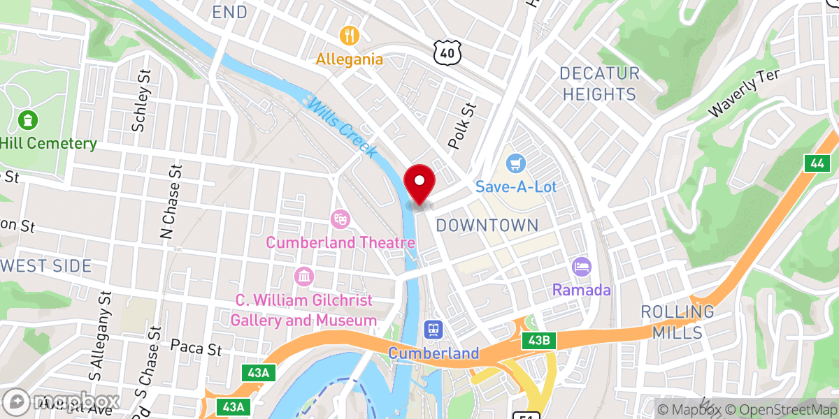 Map showing location of Knights of Columbus