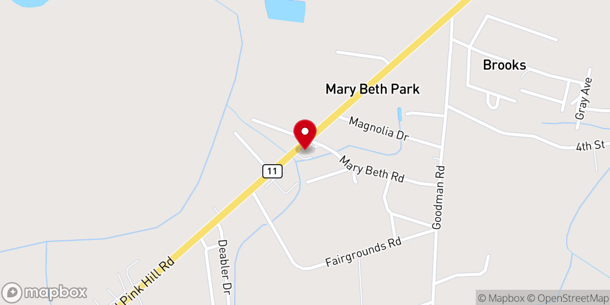 Map showing location of Southwest PFWB Church